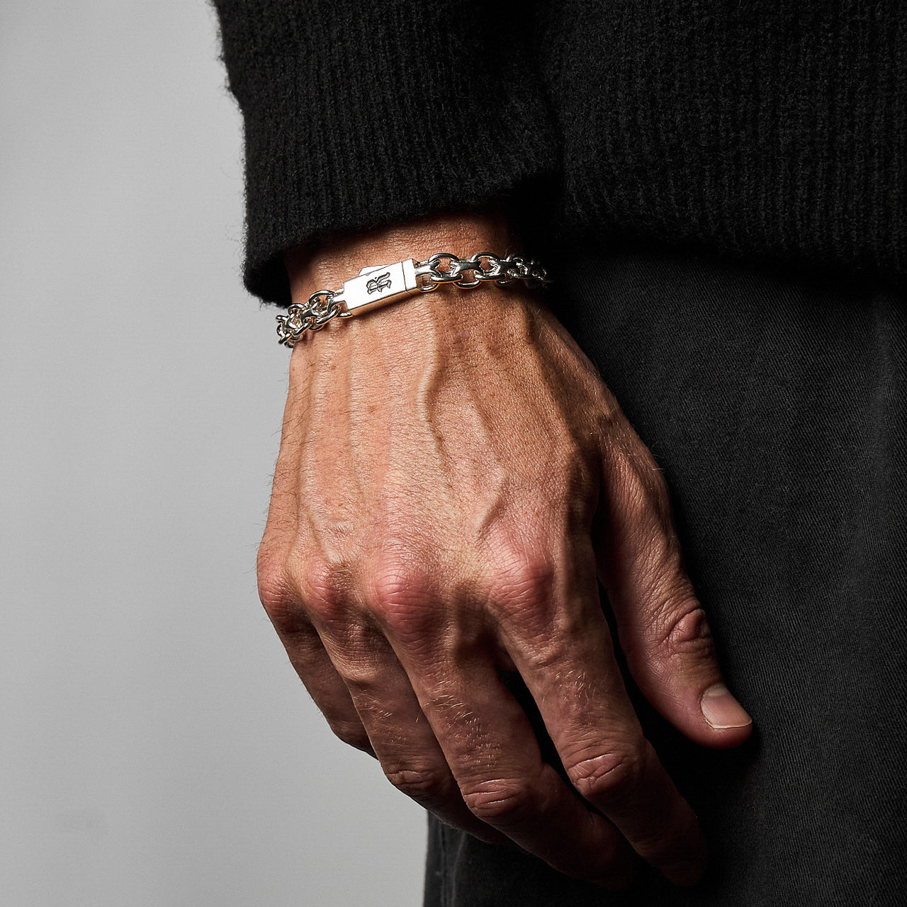 Bronsen Bracelet with double-joint links in sterling silver