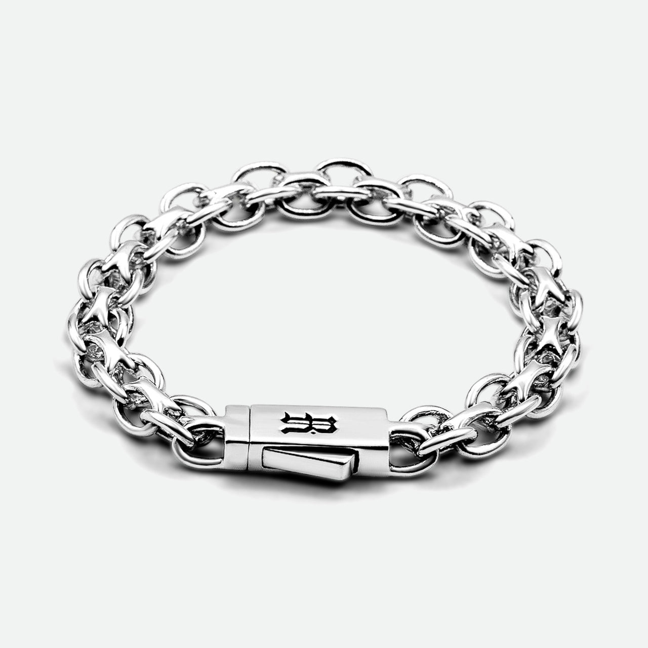 Bronsen Bracelet with double-joint links in sterling silver